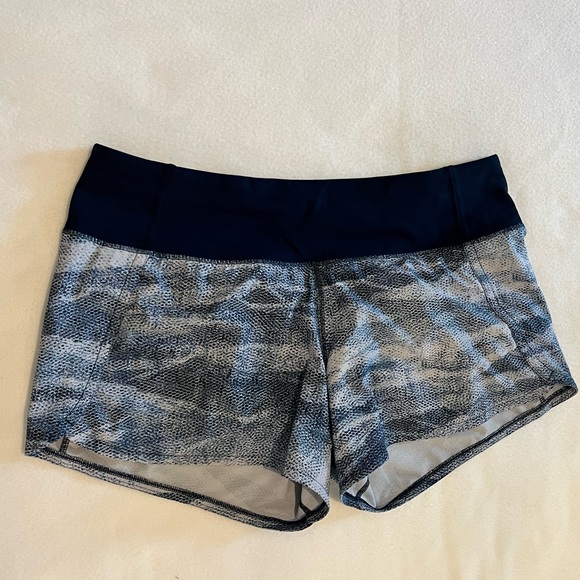 Lululemon Run Time II 4" Running Shorts Lined Womens 6 Mesh Scape Blue W7AK9S - Picture 3 of 8